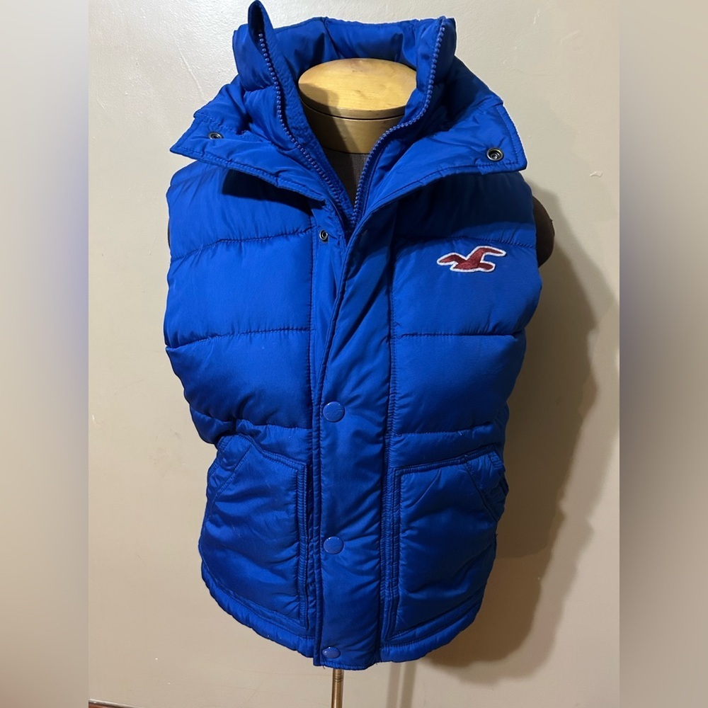 Hollister Blue Quilted Puffer Vest